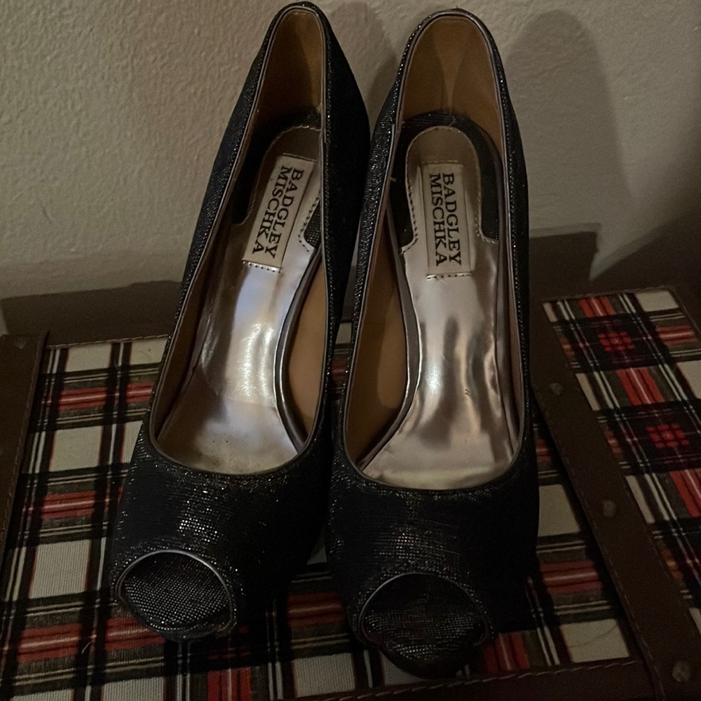 Badgley Mischa peep toe pumps.